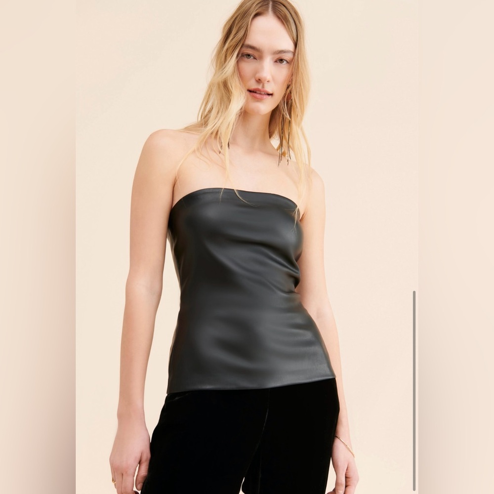 vegan leather tube top